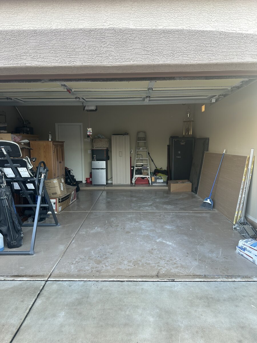 After — completely cleared garage